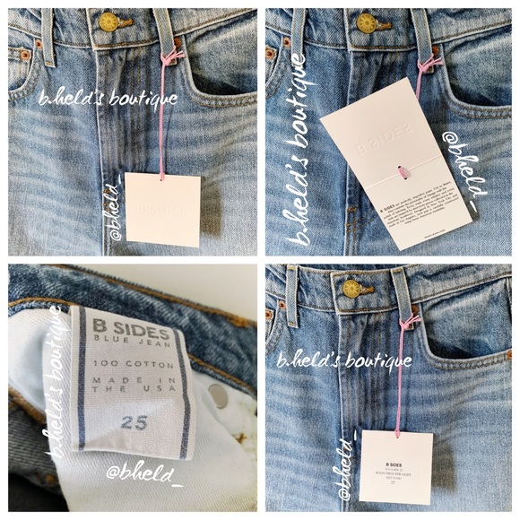 B Sides Jeans Plein Relaxed Straight Jean in Brit Vintage Denim Size 25 New NWT - Picture 3 of 17